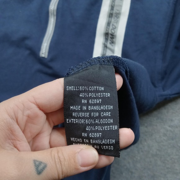 First Down Shirt Mens Large Navy Turbo Tech Quarter Zip Long Sleeve Pullover - Picture 3 of 7